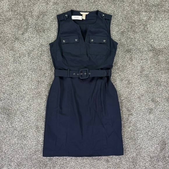 Banana Republic Dresses & Skirts - NEW Banana Republic Womens 4 Navy Utility Belted Safari Sheath Dress 947327-00